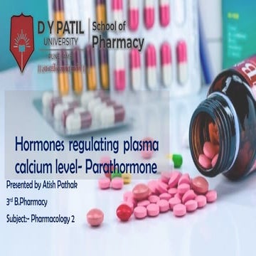 Hormones regulating plasma calcium level- Parathormone