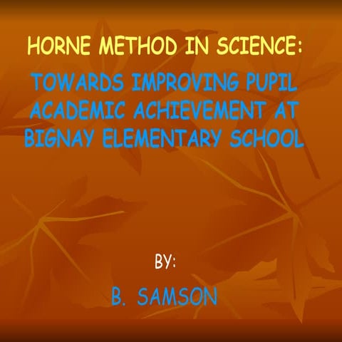 Horne method presentation