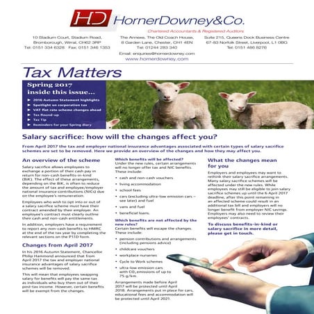 Horner Downey and Company Spring 2017 Newsletter