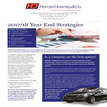 Horner downey and company ltd year end strategies