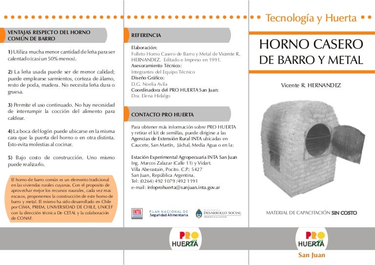 Horno de barro y metal inta