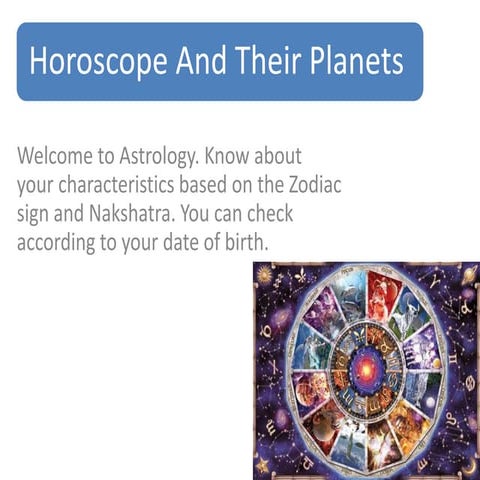 Horoscope and their planets