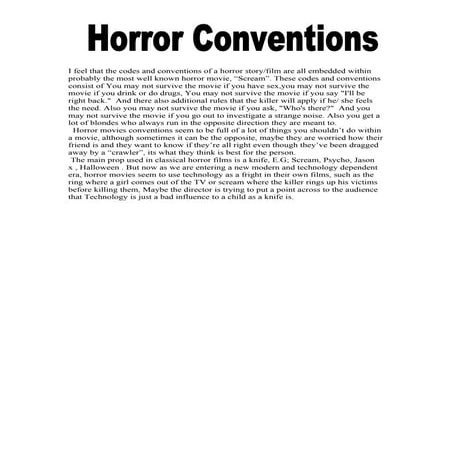 Codes and conventions in Horror Films | PPT