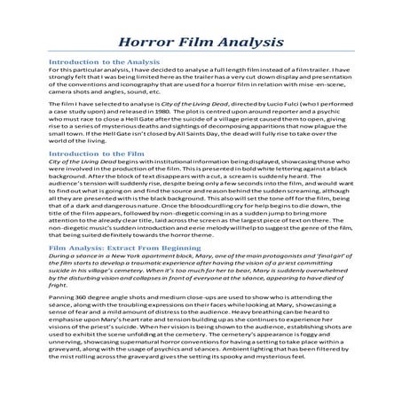 Horror Film Analysis