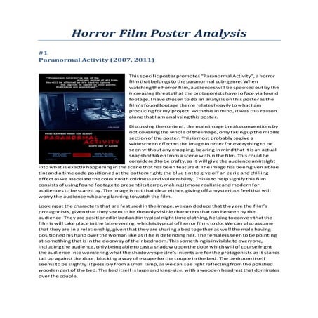 Horror Film Poster Analysis