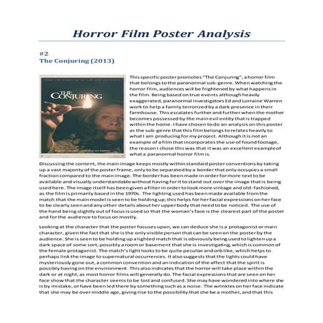 Horror Film Poster Analysis 2