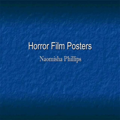 Codes and conventions of horror posters | PPTX