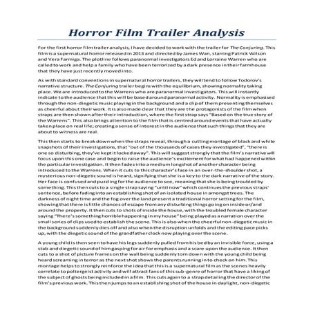 Horror Film Trailer Analysis