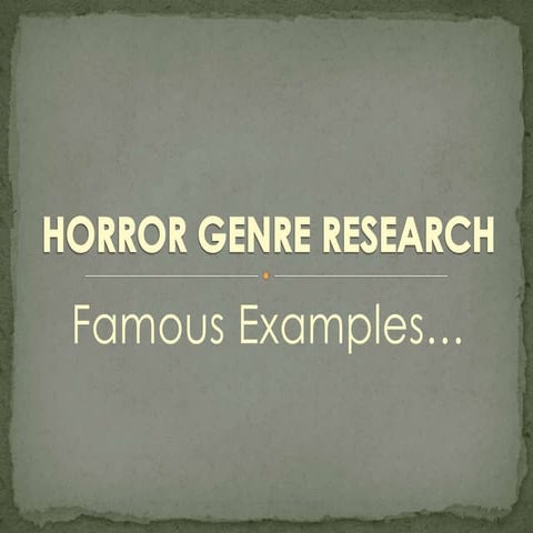Horror genre research