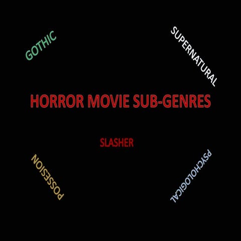 Horror movie sub genres (patricia)