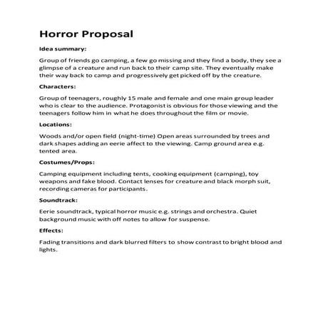 Horror proposal