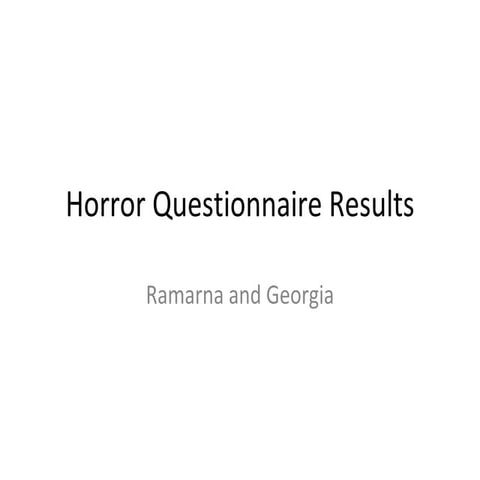 Horror questionnaire results