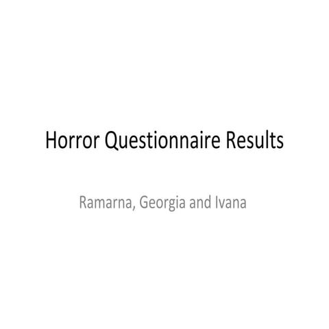 Horror Questionnaire results