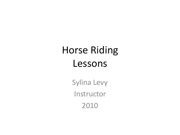 Horse riding lesson plans