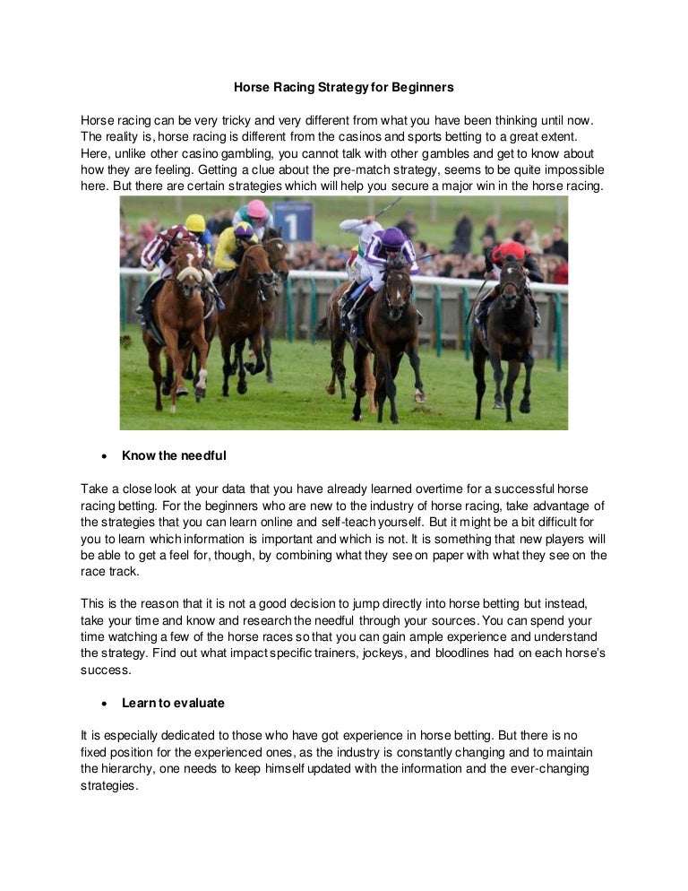 Horse Betting Strategy