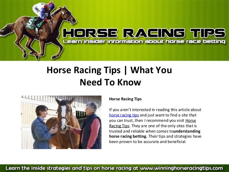 Horse Racing Tips What You Need To Know