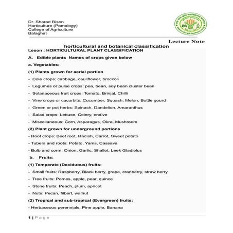 Fundamental of Horticulture _HORTICULTURAL PLANT CLASSIFICATION.pdf