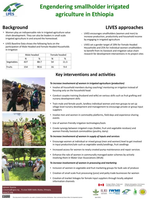 Engendering smallholder irrigated agriculture in Ethiopia