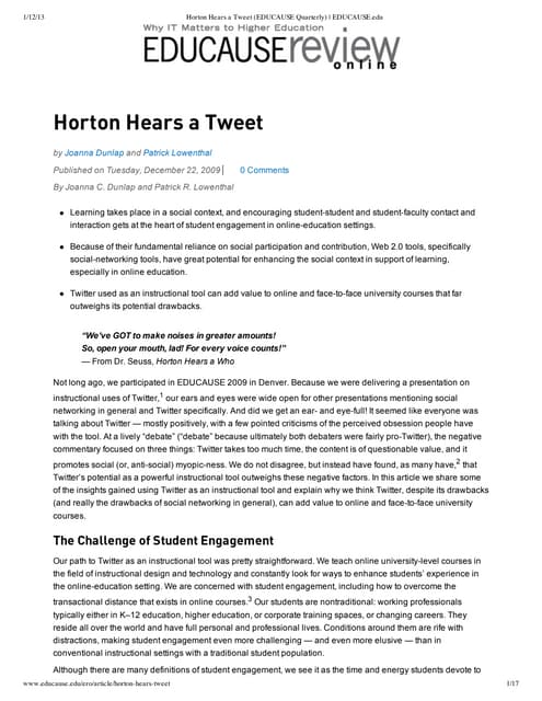 Horton hears a tweet