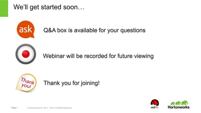 Hortonworks and Red Hat Webinar - P...