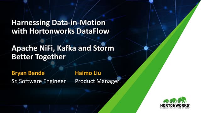 Hortonworks Data in Motion Webinar Series Part 7 Apache Kafka Nifi Better Tog...