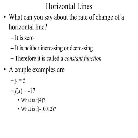 Horizontal and Vertical Lines