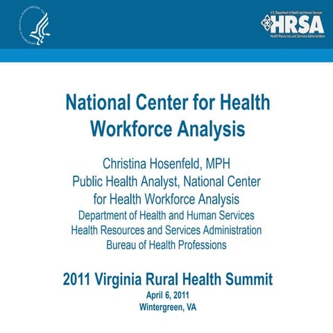 National Center for Health Workforce Analysis