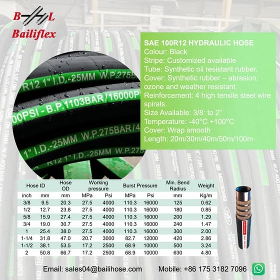 Baili Hydraulic hose Specifications | PDF | Commodities | Economy