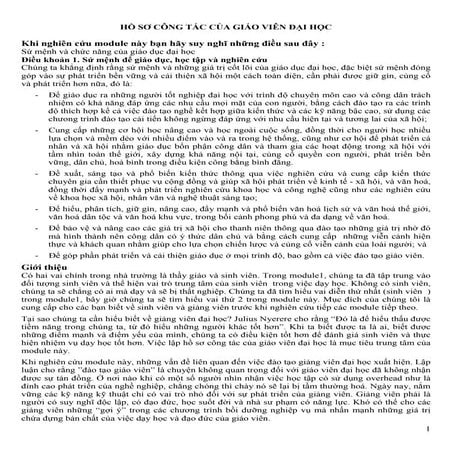 Ho so cong tac cua giao vien dai hoc.