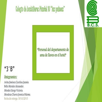 PERSONAL DEL DEPARTAMENTO DE AMA DE LLAVES EN EL HOTEL.