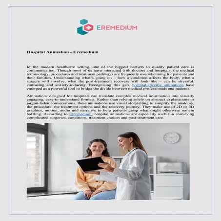 Hospital Animation - Eremedium............ | PDF