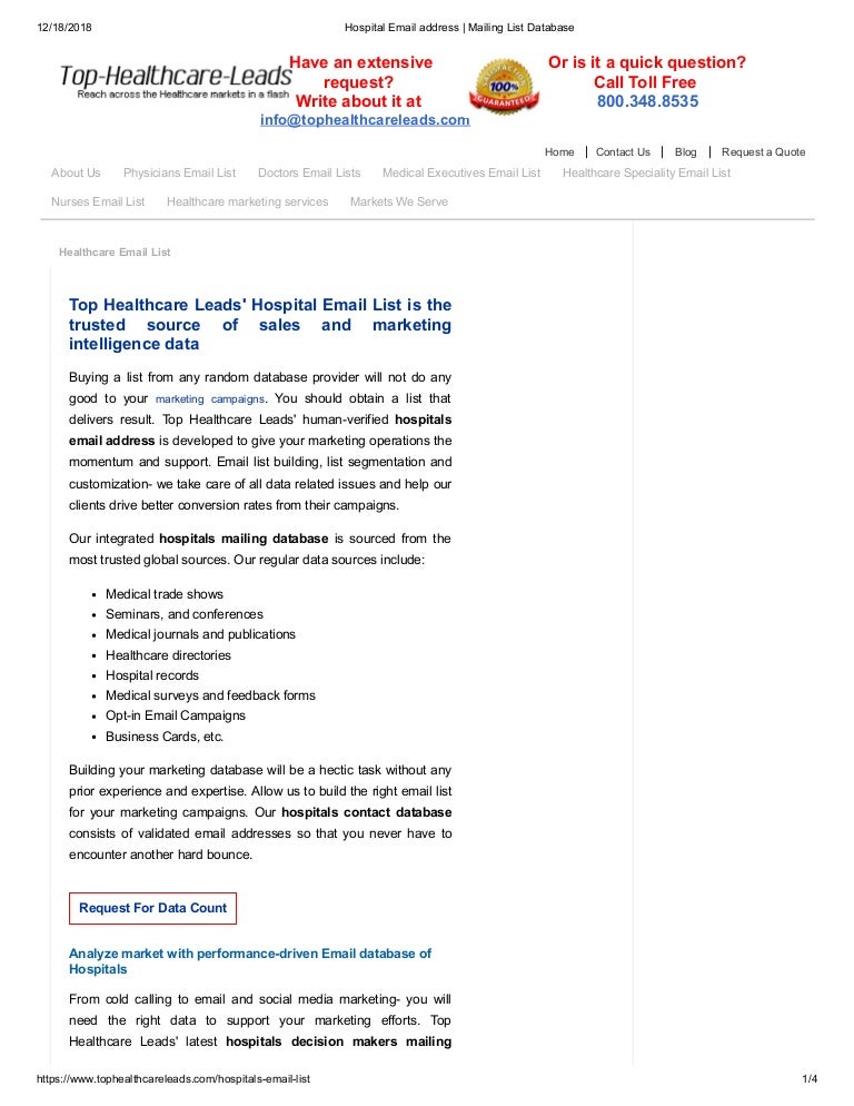 Hospital Email List Top Healthcare Leads