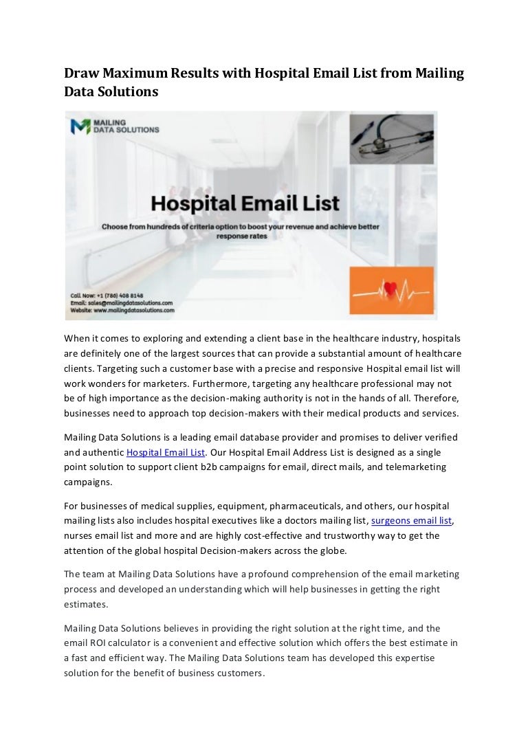 Hospital email list