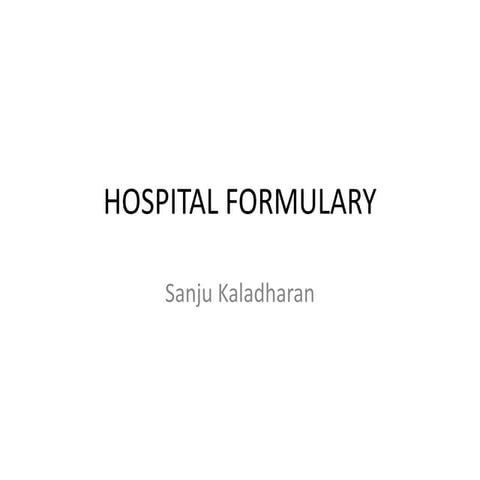 Hospital formulary