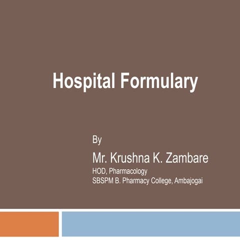 Hospital formulary