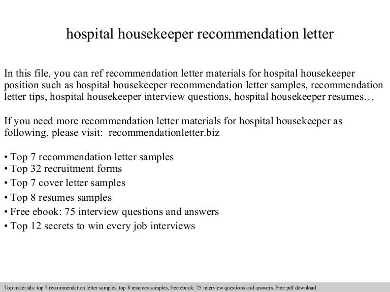 hospital housekeeping resume sample