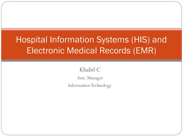 Hospital information systems - HIS