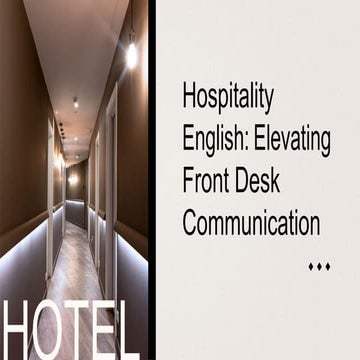 English for Hospitality: Elevating front desk communication