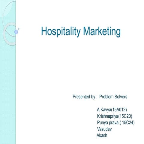 Hospitality marketing