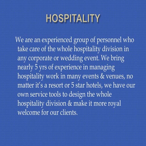 Hospitality ppt