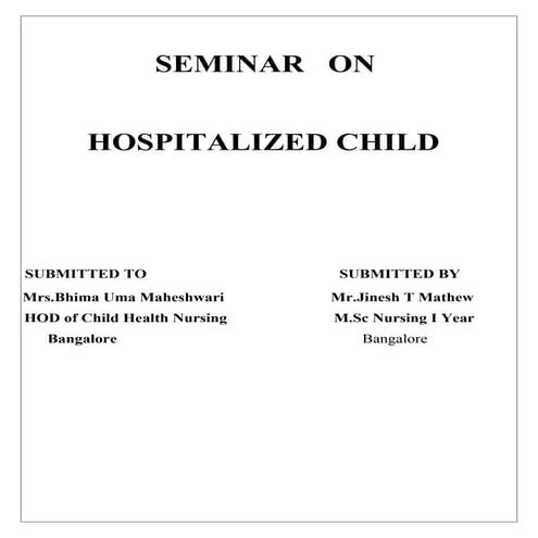 Hospitalized child by Jinesh TM