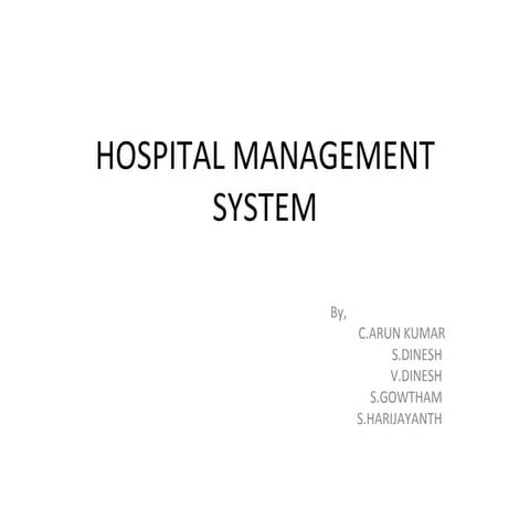 "Hospital Management"