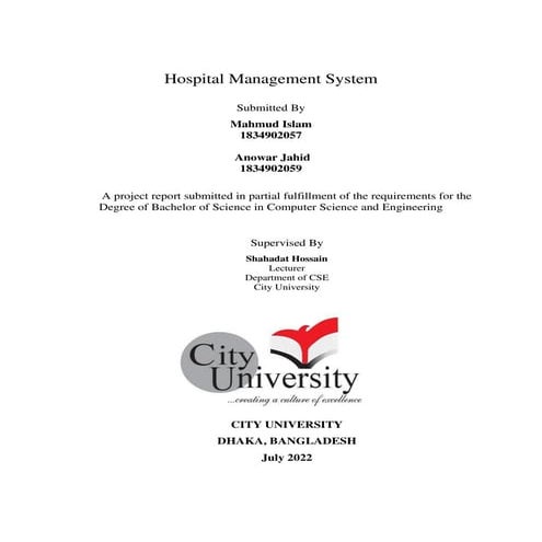 Hospital Management System SRS for software