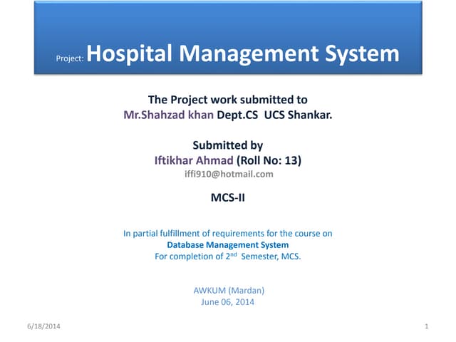 Hospital management system(database)