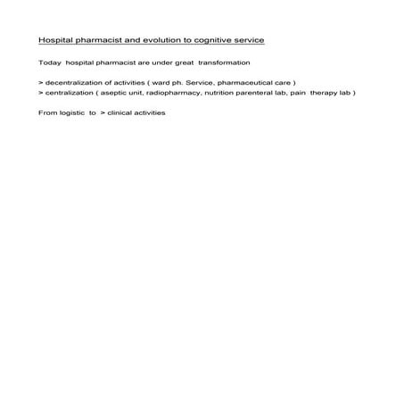 Hospital pharmacist and clinical pharmacy n.23