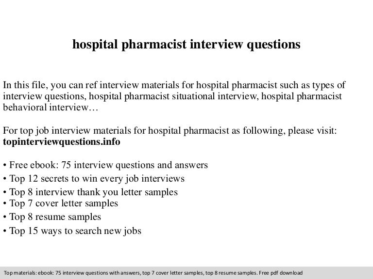 hospital pharmacist interview questions sample phone interview questions