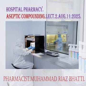 Aseptic Compounding in Hospital Pharmacy | PPT