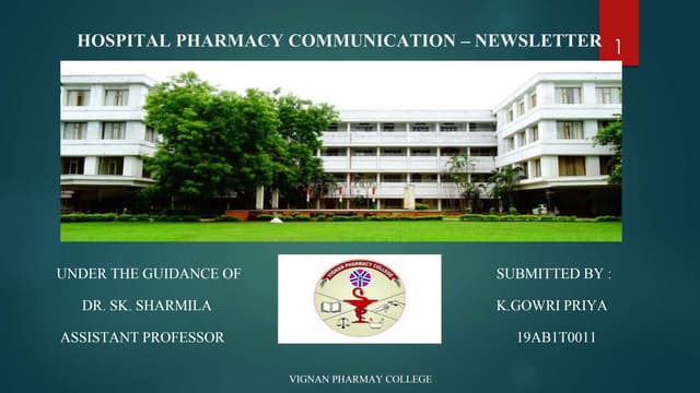 Hospital pharmacy communication – newsletter.pptx