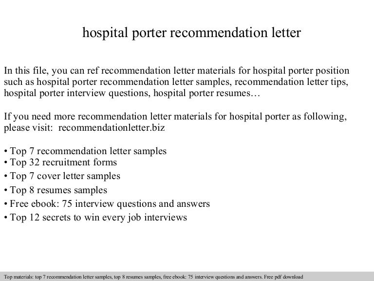 hospital porter resume
