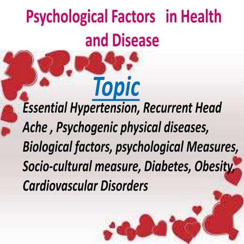 Psychological Factors in Health and Disease